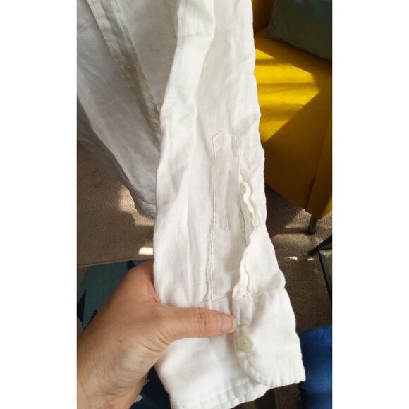 J.Crew womens Linen button-up lightweight White casual Coastal shirt - Picture 3 of 7